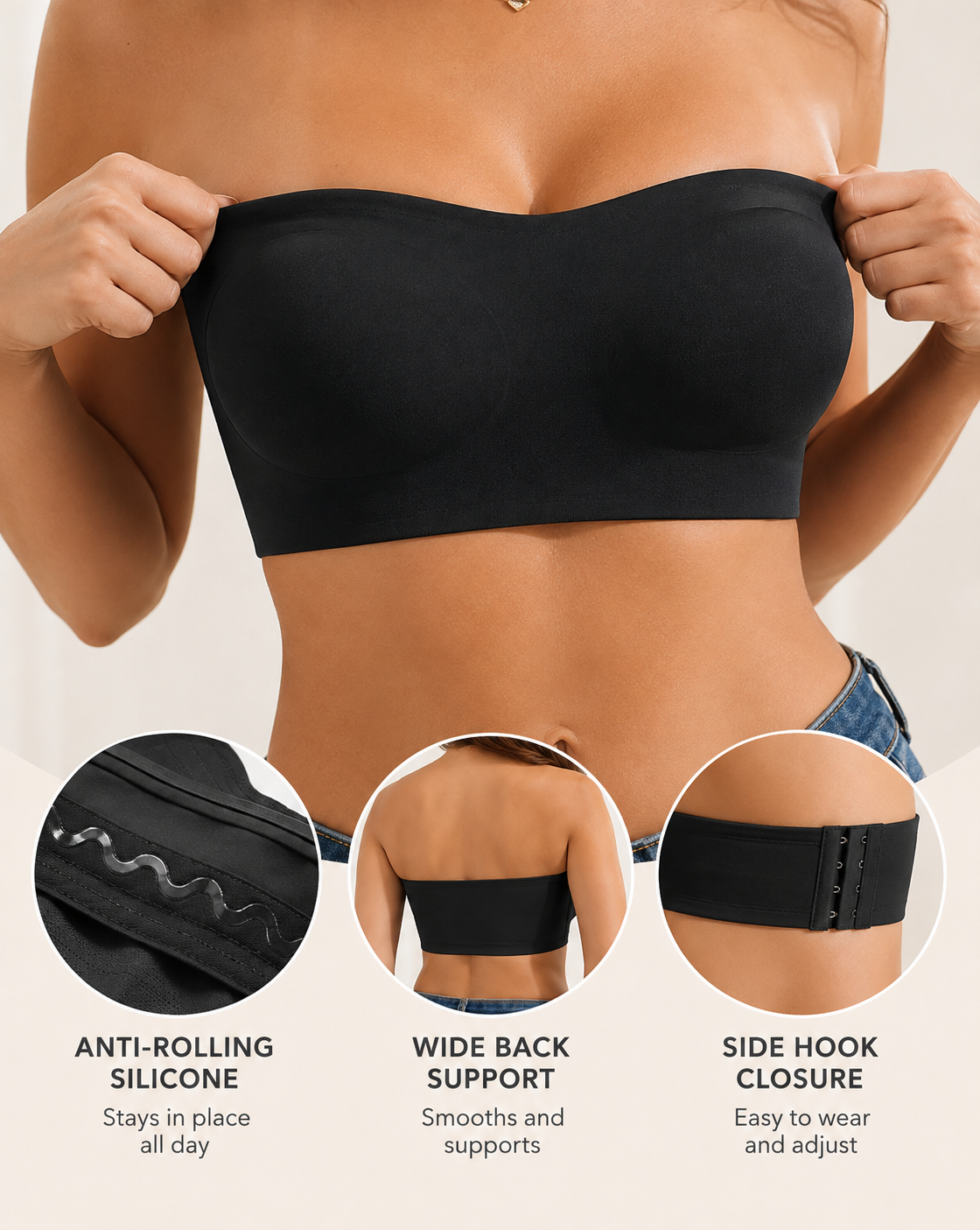 Soutien-gorge bandeau invisible sans couture